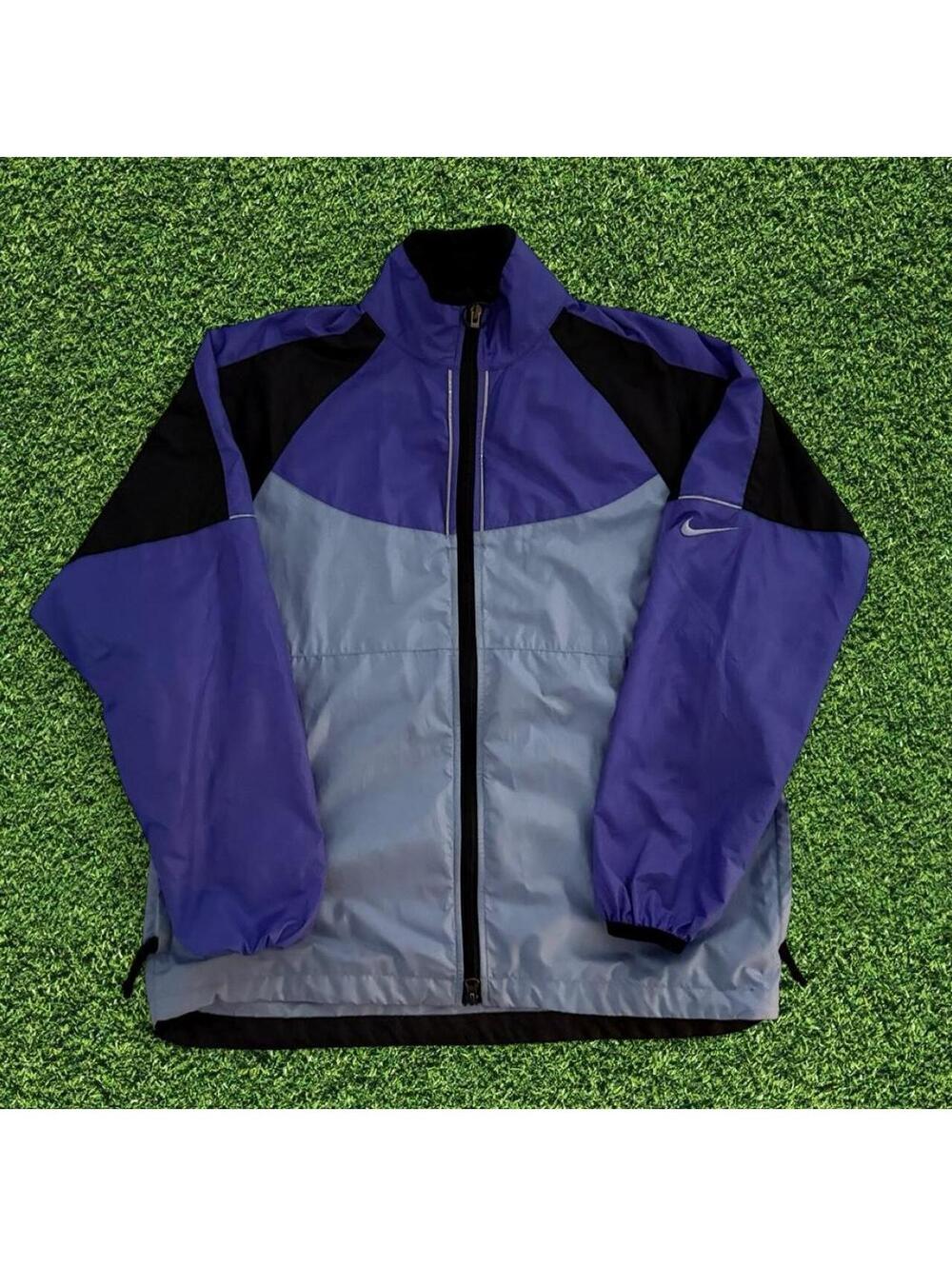 Vintage Y2K Nike Purple Teal Windbreaker Jacket Size M